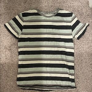 On the bay boys Striped Short-Sleeve Tee in Mint and Black size 14